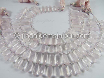 Rose Quartz Faceted Long Drops Shape Beads Rose Quartz Faceted Long Drops Shape Beads